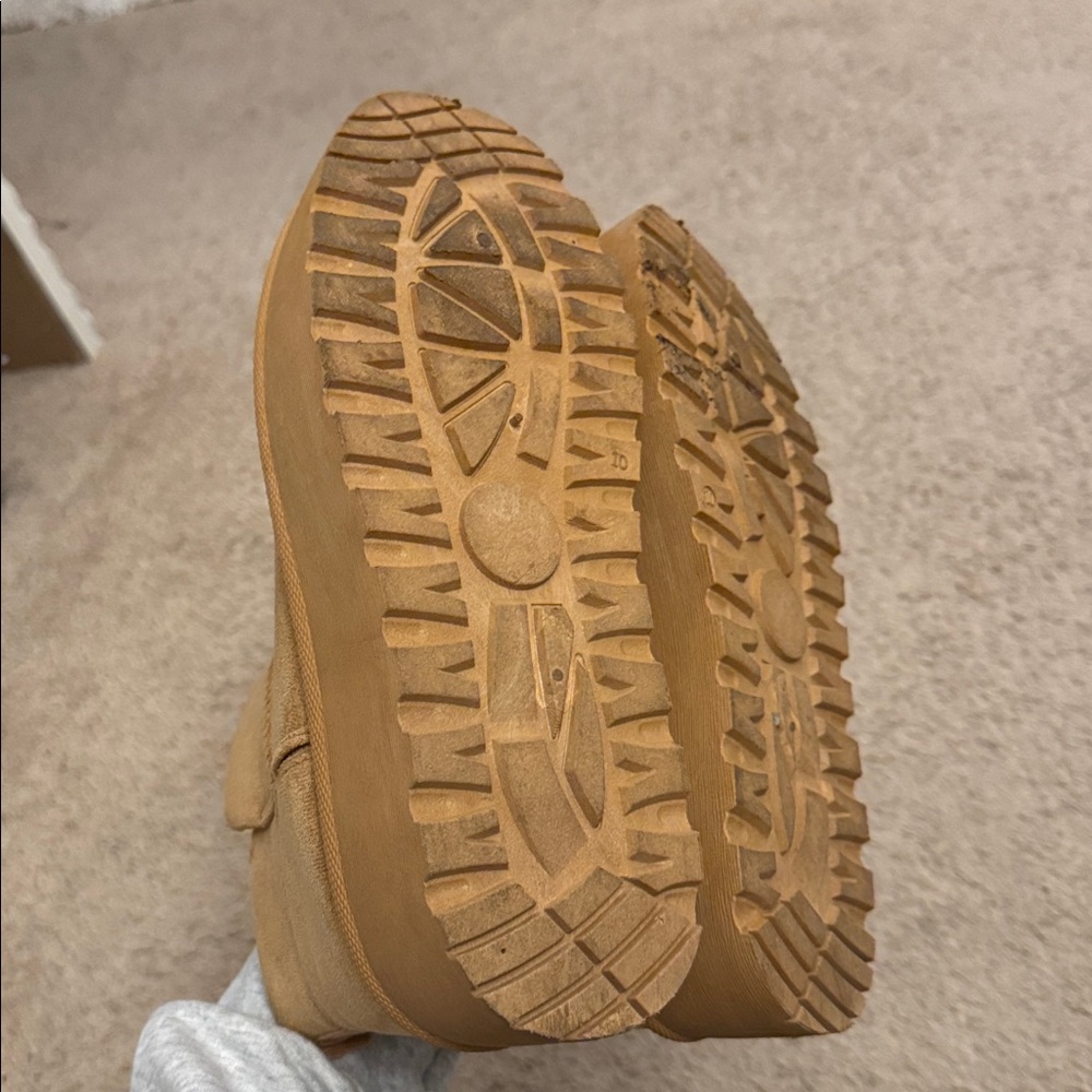Tan Suede Platform Boots - Picture 3 of 7